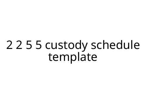 2 2 5 5 custody schedule template