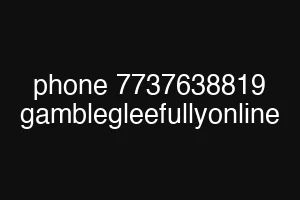 phone 7737638819 gamblegleefullyonline